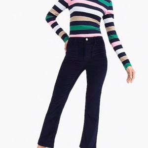 J.CREW navy velvet straight leg crop jeans size 29 Petite NOWT